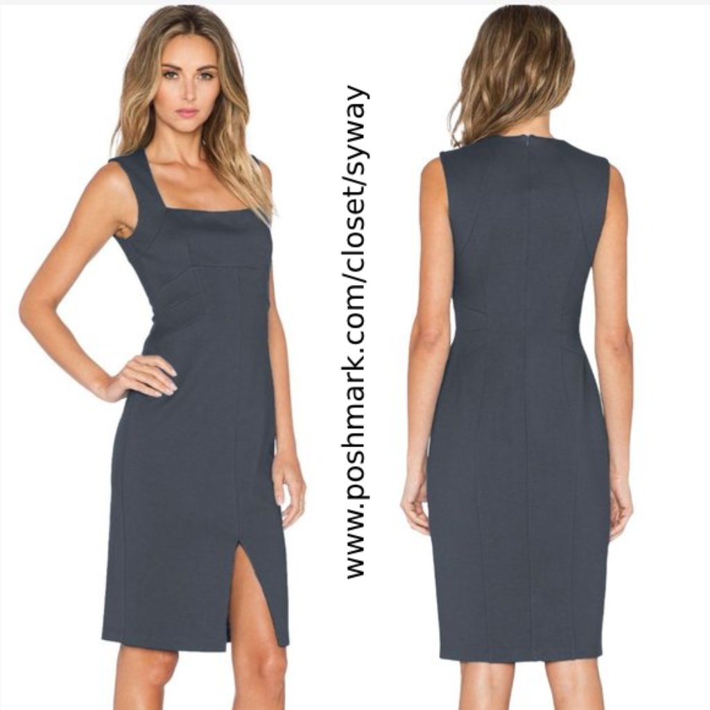 Bailey 44 Gray Sophia Square Neckline Sheath Dress